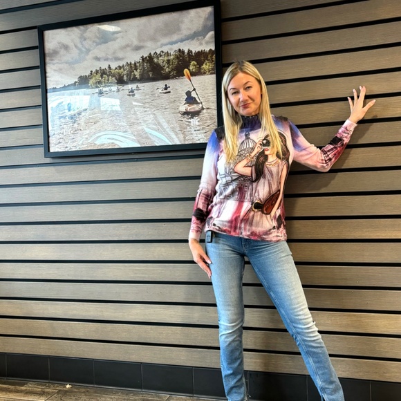 New Fluffy Angora Colourful Sweater NWT - Picture 3 of 7